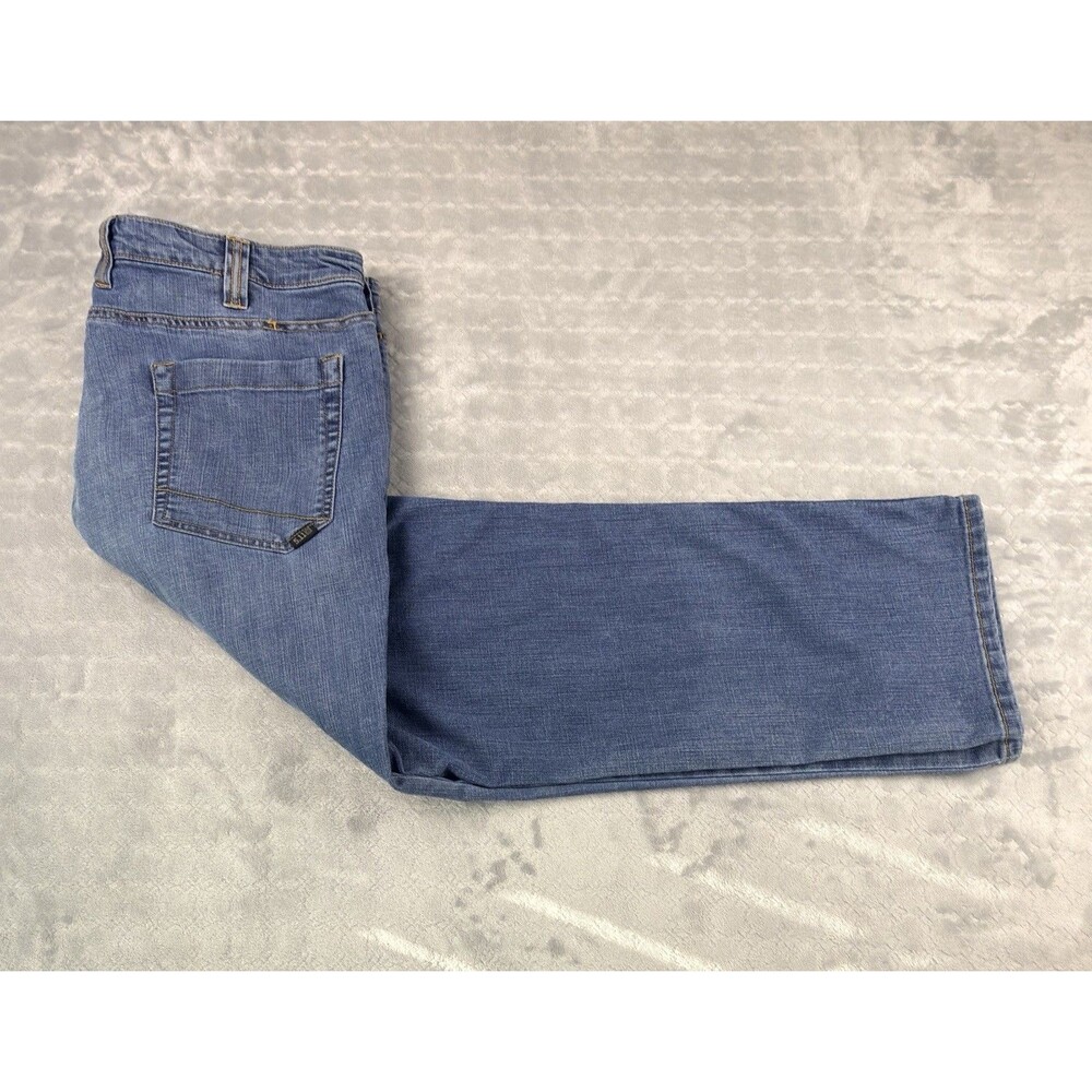 5.11 Tactical Men's Blue Denim Jeans Regular Fit Straight Leg Medium Wash